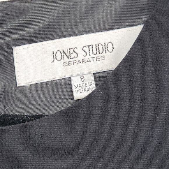 NWT Jones Studio Black Sleeveless Belted Straight Pencil Dress Women's 8 - Picture 2 of 10